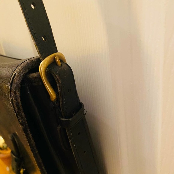 Coach Vintage NYC Black Saddle Pouch Large Shoulder Leather Bag 9585 - Picture 5 of 10